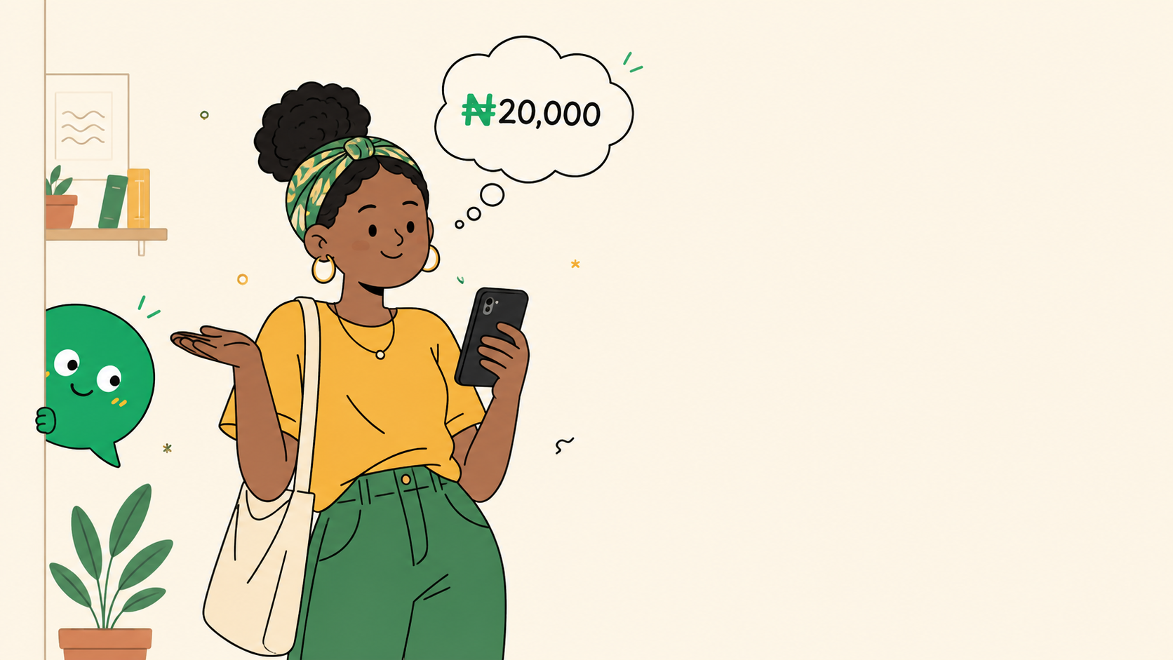 A person holding a phone, thinking they barely spend anything
