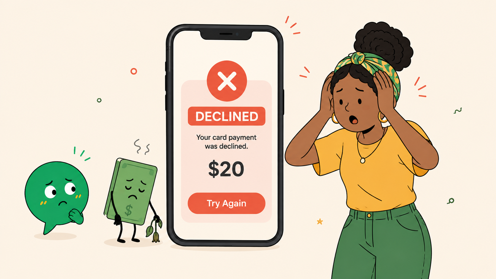 A declined card payment